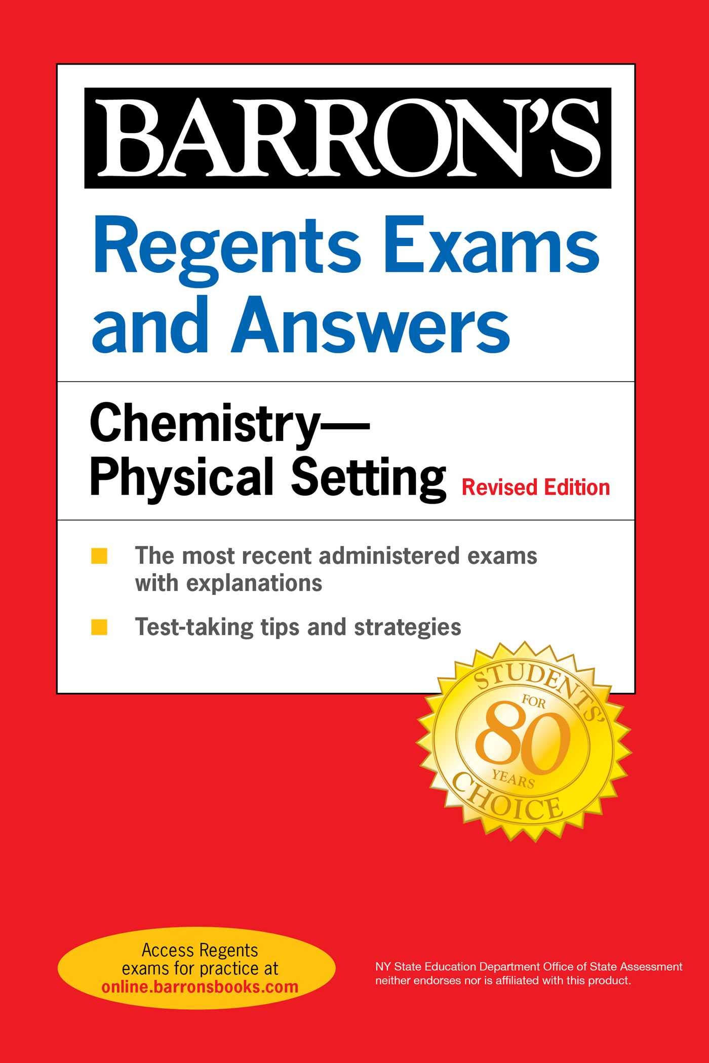 Regents Exams and Answers: Chemistry--Physical Setting Revised Edition (Barron's Regents NY)