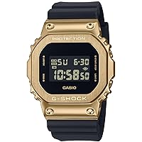Casio GM-5600 Series Metal Covered Wristwatch, LED: Black/Gold