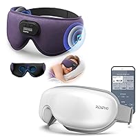 Sleep Eye Mask with Headphones & Eye Massager with Heat