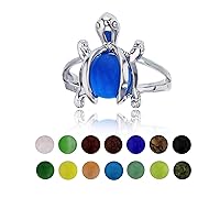 DECADENCE 925 Sterling Silver Genuine and Simulated 14 Color Interchangeable Gemstone Set Fashion Ring