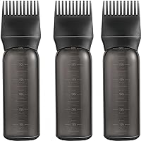 sepasnrk 3 Pack Root Comb Applicator Bottle 6 Ounce, Applicator Bottle for Hair Dye with Graduated Scale(Black)