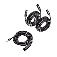 Cable Matters 2-Pack 20-Foot Premium XLR to XLR Microphone Cable & 1-Pack 10-Foot (1/8 Inch) 3.5mm to XLR Cable