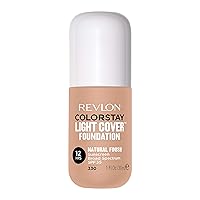 Revlon ColorStay Light Cover Liquid Foundation, Hydrating Longwear Weightless Makeup with SPF 35, Light-Medium Coverage for Blemish, Dark Spots & Uneven Skin Texture, 330 Natural Tan, 1 fl. oz.