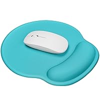 Soqool Ergonomic Mouse Pad with Comfortable and Cooling Gel Wrist Rest Support and Lycra Cloth, Non-Slip PU Base for Easy Typing Pain Relief, Durable and Washable for Easy Cleaning, Blue