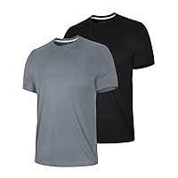 Zengjo Athletic Shirts for Men,Quick Dry Mens Workout Running Shirts Short Sleeve Lightweight Gym Permance T Shirt 2 Pack