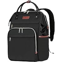 EMPSIGN 15.6 Inch Laptop Backpack for Women, Computer Travel Business Work Bag, Water Repellent College Casual Daypack with USB Port, Black