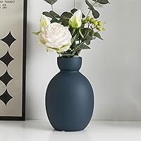 Blue Ceramic Vase, Modern Dried Flower Vase, Pampas Flower Vases, Boho Pottery Vase, Decorative Terracotta Flower Vase, Clay Vase, Centerpieces for Dining Table