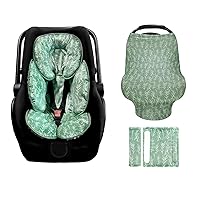 Baby Car Seat Head and Body Support,Baby Car Seat Strap Covers Shoulder Pads for Baby Kid,Baby Car Seat Cover Girls, Infant Carseat Canopy