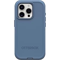 OtterBox iPhone 15 Pro (Only) Defender Series Case - BABY BLUE JEANS (Blue), Screenless, Rugged & Durable, with Port Protection, Includes Holster Clip Kickstand