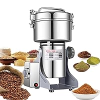 Electric Grain Grinder Mill 1000g High-speed Spice Herb Mill Commercial Powder Machine for Dry Cereals Grain Herb Spice Coffee Corn Bean CE approved (1000g Stand Type)