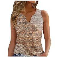 Tanks for Women Sleeveless V Neck Shirts Loose Fit Basic Tank Tops Sexy Floral Printed Blouse Graphic Tees
