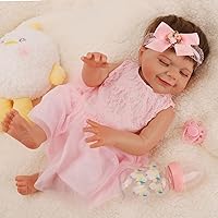 Reborn Baby Dolls, Realistic Baby Girl, Real Life Newborn Baby Doll Silicone Full Body with Toy Accessories Gift Set for Kids Age 3+