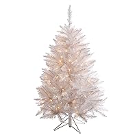 Vickerman 3.5' Sparkle White Spruce Artificial Christmas Tree, Featuring 150 Pure White LED Lights - Faux Spruce Christmas Tree - Seasonal Indoor Home Decor