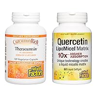 Natural Factors, CurcuminRich Theracurmin, 30 mg (120 Tablets) & Quercetin LipoMicel Matrix, 250 mg, (60 Liquid Softgels) for Immune Support