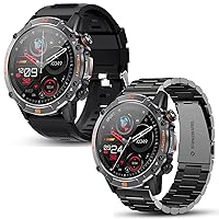 WalkerFit M6 Ultra Smart Watch Brilliant Black and Smart Watch Black Stainless Steel