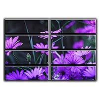 8 Huge Piece Lovely Margaritas Wall Art Decor Picture Painting Poster Print on Canvas Panels Pieces - Nature Theme Wall Decoration Set - Colorful Flowers Wall Picture for Living Room 70 by 100 in