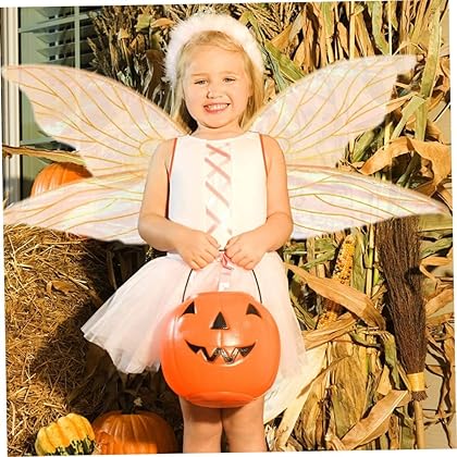 Hibycknl 2Set Halloween Elf, Girls Halloween Butterfly Angel Dress Up Orange,Black Snap Clips