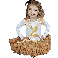 Petitebella Birthday Dress Gold 2nd White L/s Shirt Goldenrod Skirt Set Girl Clothing 1-8y