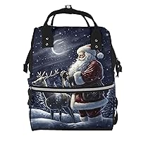 Diaper Bag Backpack Night Santa Maternity Baby Nappy Bag Casual Travel Backpack Hiking Outdoor Pack