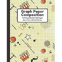 Graph Paper Composition: 4x4 Quad Ruled Graph Paper Notebook | 120 Pages | Matte Cover | 8.5 x 11 In | Purim Geometric Pattern