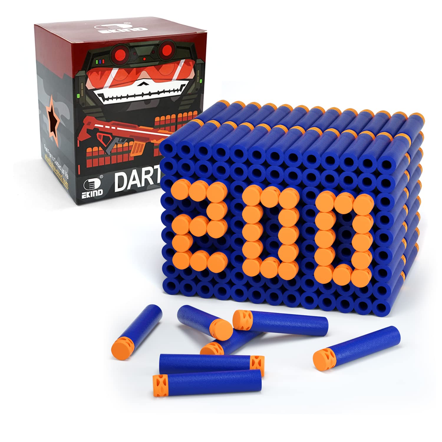 EKIND 200 Pcs Waffles Darts Refill Pack Foam Bullet Compatible for NERF N-Strike Series Blaster (Blue)
