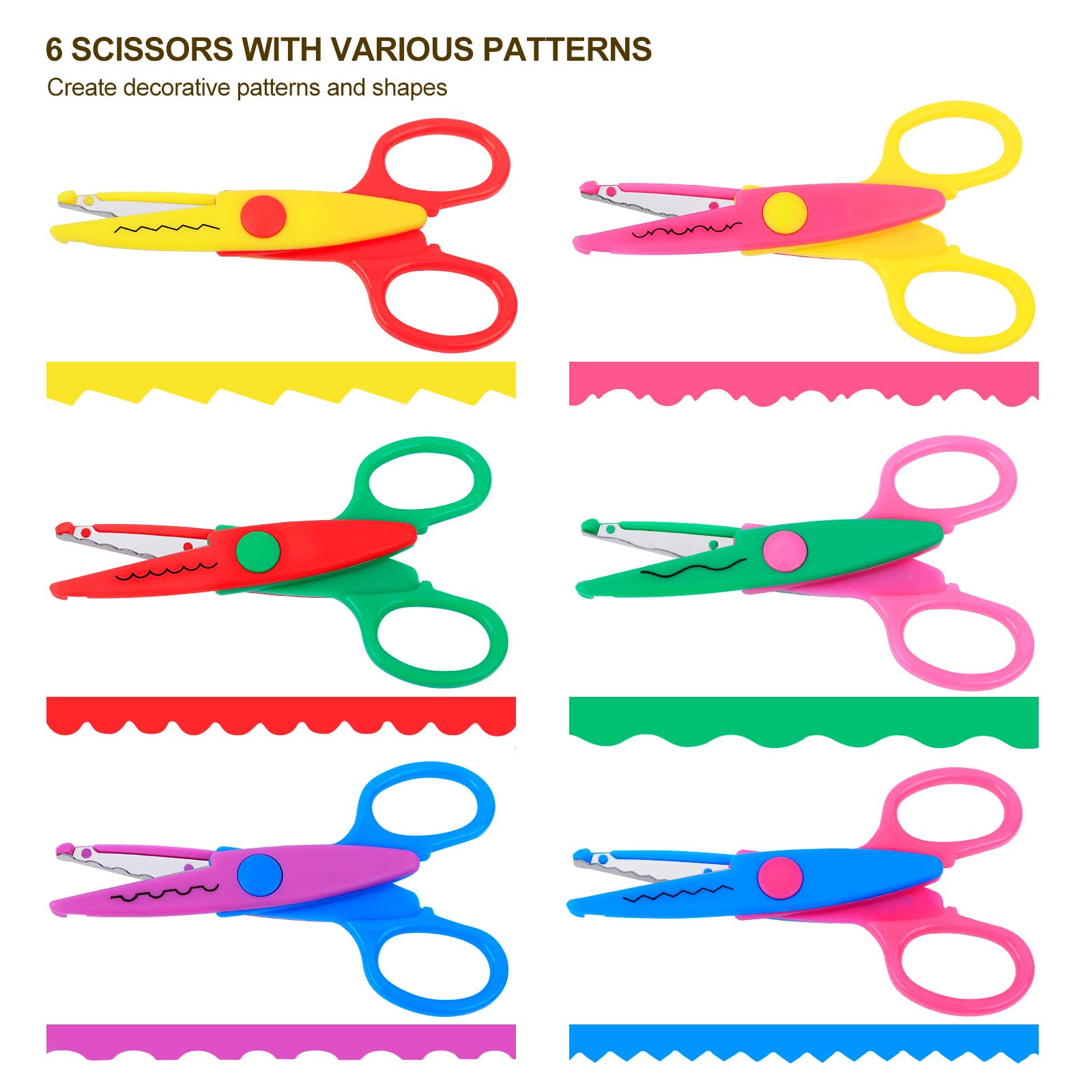 UCEC Craft Scissors Decorative Edge, Scissors for Crafting, Craft Scissors,  Zig Zag Scissors, Kids Scissors, Pattern Scissors for Kids Adults, Crazy