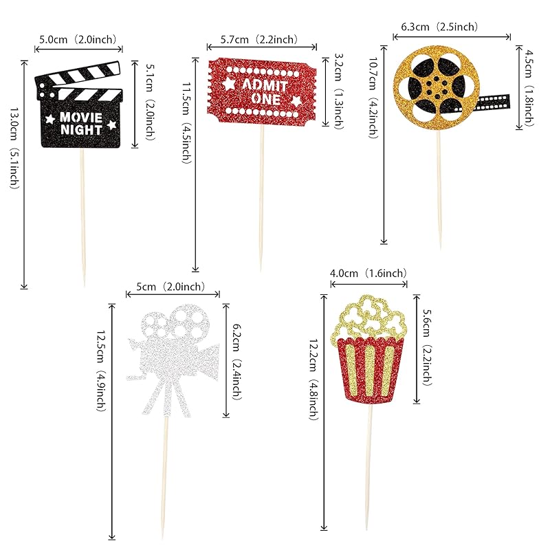 Hollywood Movie Collection Stand Up Cake Toppers (12 pack) – Sprinkles &  Toppers Ltd