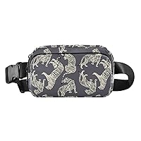 Tiger Belt Bag for Women Men Water Proof Waist Bag with Adjustable Shoulder Tear Resistant Fashion Waist Packs for Hiking