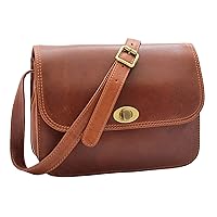 DR356 Women's Crossbody Bag Real Leather Messenger Chestnut