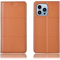 Magnetic Clamshell Phone Case [Card Holder], for Apple iPhone 13 Pro (2021) 6.1 Inch Leather Shockproof Folio Kickstand Cover (Color : Beige)