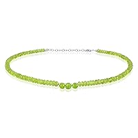 Peridot Gemstone Rondelle Beads Necklace 18