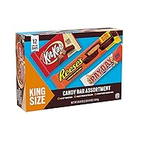 KIT KAT, PAYDAY and REESE'S Assorted Flavored King Size, Candy Variety Box, 36.8 oz