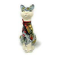 Italian Ceramic Cat Pottery Animals Art Figurine Hand Painted Made in ITALY Tuscan