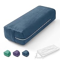 Yoga Bolster Pillow - Yoga Bolster for Restorative Yoga - Bolster Yoga Rectangular Meditation Pillow with Washable Suede Cover, 27