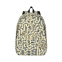 Stylish Canvas Casual Lightweight Backpack For Men, Women,Labyrinth Treasure Map Laptop Travel Rucksack