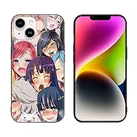 Anime Face Ahegao Phone Case Compatible with iPhone 14 Shockproof Glass Back Mobile Phone Shell Slim Cover