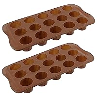 Silicone Mold Tray, 2pk - 15 Cavity Small Peanut Butter Cup Mold Trays for Chocolates, Gummies, Ice, and More