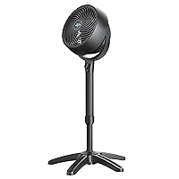 683 Medium Pedestal Whole Room Air Circulator Fan, 3 Speed Control, Adjustable Standing Height, 32 to 38 Inches, Black