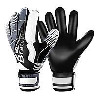 Size 5/6/7/8/9/10 Soccer Gloves For Men Women Boys With Finger Support/ Spines Girls & Junior Keepers Football Gloves For Training and Match Youth & Adult Goalkeeper/Goalie Gloves Premium Grip For Kids 