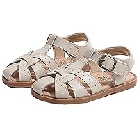 WUIWUIYU Toddler Girl's Sandals Summer Outdoor Closed-toe Roman Style Fishman Summer Sandal Shoes