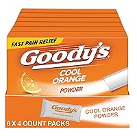 Goody's Extra Strength Headache Powder, Cool Orange Flavor Dissolve Packs, 4 Individual Packets, 6 Pack