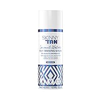 Skinny Tan Coconut Water Self-Tanning Serum - Colourless, No Transfer, Clear Formula - Blends Easily and Hydrates Skin - Non-Sticky and Fast-Absorbing - Delicious and Vanilla Scent - Medium - 4.9 oz