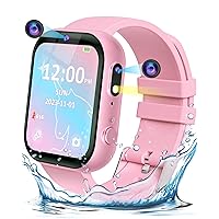 Smart Watch for Kids Waterproof Dual Camera Girls Toys Age 6-8 Gifts Ideas 3 4 5 7 9 6 8 Year Old Girl Birthday Christmas Stocking Stuffers for Kids (Pink)
