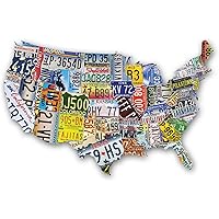 USA License Plate Map 1000 Piece Jigsaw Puzzle in the Shape of the US - 31 inches long - Cool Wall Art