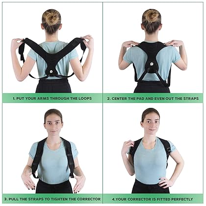 5 STARS UNITED Posture Corrector Upper Back Brace - Back Straightener for Neck Hump, Scoliosis - Stop Slouching Trainer for Perfect Straight Back - Wearable Under Clothes - for Women and Men