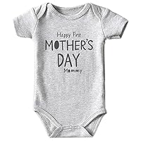 Happy First Mothers Day Mommy Newborn Baby Boy Girl Outfit New Mom Gifts