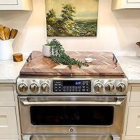 Noodle Board Stove Cover Wood with Handles, Wooden Stovetop Cover Board for Gas Stove and Electric Stove Top, kitchen sink cover for counter space, Acacia