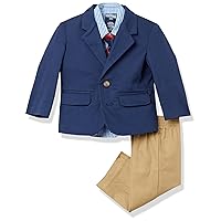 Baby Boys' 4-Piece Suit Set with Dress Shirt, Jacket, Pants, and Tie