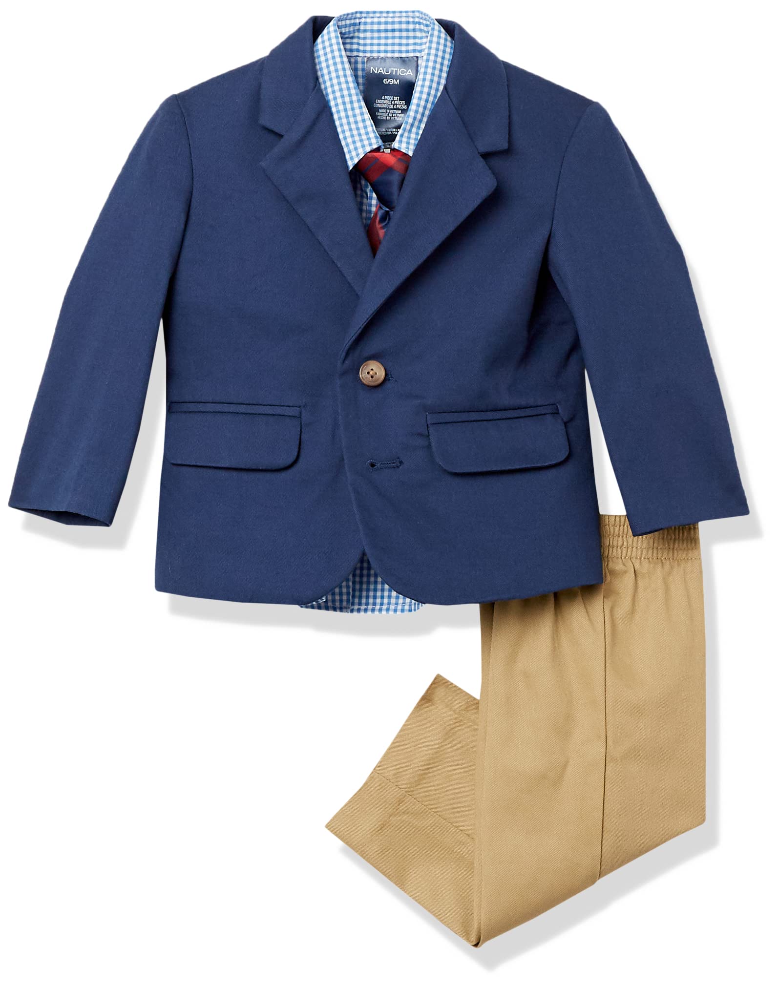 Nautica Baby Boys' 4-Piece Suit Set with Dress Shirt, Jacket, Pants, and Tie