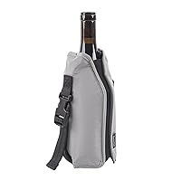 ThermoFlask Wine Bottle Travel Holder and Cooler, Premium Quality, Ice Gray